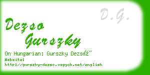 dezso gurszky business card